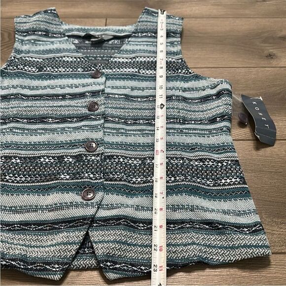 Vintage Koret Blue Striped Button Front‎ Vest Size Medium - Picture 7 of 9